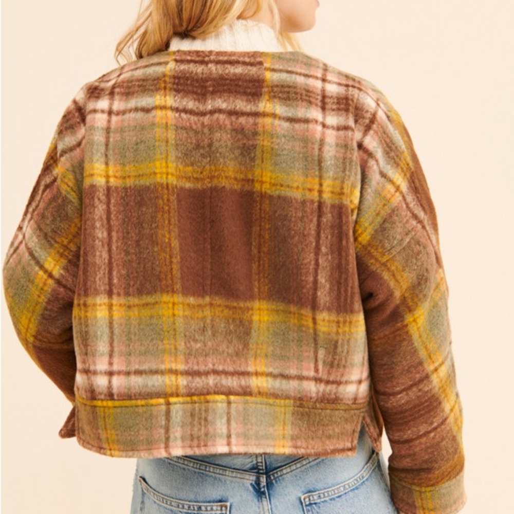Greylin Dasia Oversized Cropped Jacket in a Multi-color plaid - Picture 2 of 13